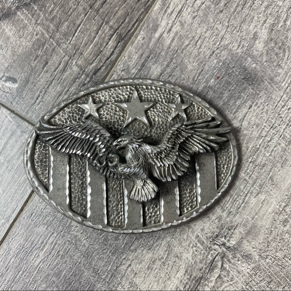 Vintage EGE 1995 pewter eagle belt buckle